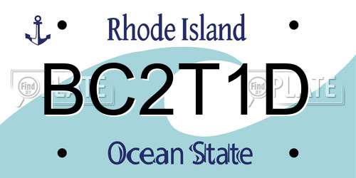 BC2T1D Rhode Island License Plate