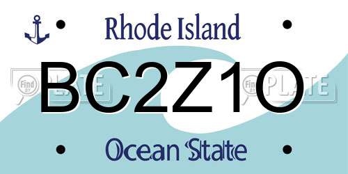 BC2Z1O Rhode Island License Plate