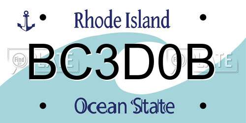 BC3D0B Rhode Island License Plate