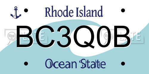 BC3Q0B Rhode Island License Plate