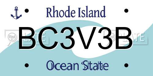 BC3V3B Rhode Island License Plate