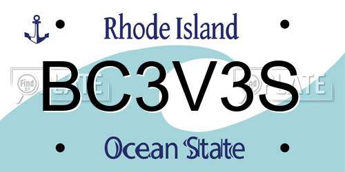 BC3V3S Rhode Island License Plate