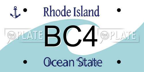 BC4 Rhode Island License Plate