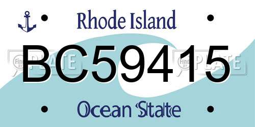 BC59415 Rhode Island License Plate