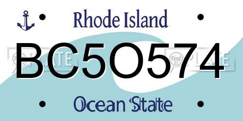 BC5O574 Rhode Island License Plate