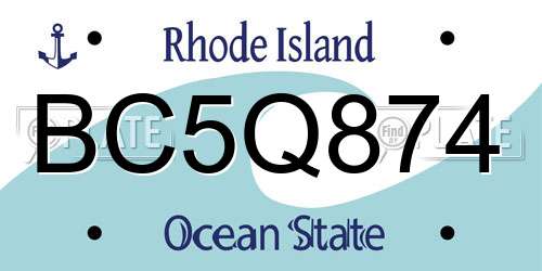 BC5Q874 Rhode Island License Plate