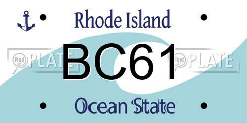 BC61 Rhode Island License Plate