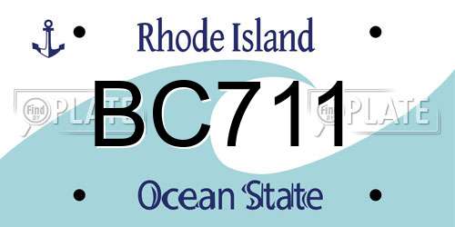 BC711 Rhode Island License Plate