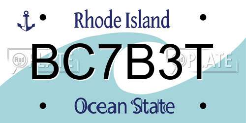 BC7B3T Rhode Island License Plate