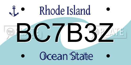 BC7B3Z Rhode Island License Plate