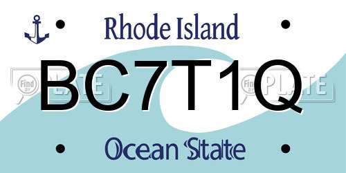 BC7T1Q Rhode Island License Plate