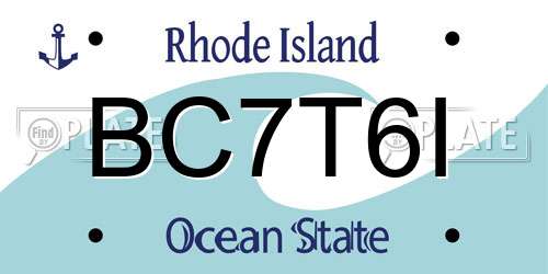 BC7T6I Rhode Island License Plate
