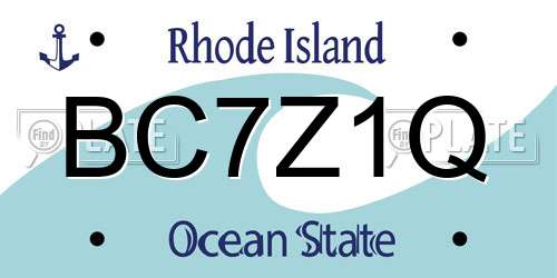 BC7Z1Q Rhode Island License Plate