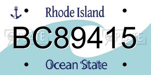 BC89415 Rhode Island License Plate