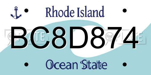 BC8D874 Rhode Island License Plate