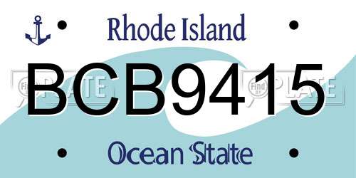 BCB9415 Rhode Island License Plate