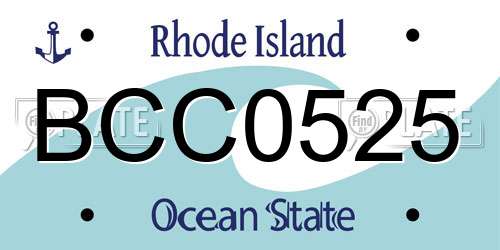 BCC0525 Rhode Island License Plate