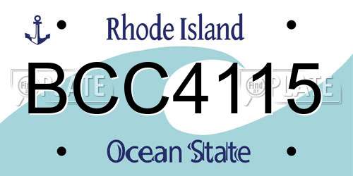 BCC4115 Rhode Island License Plate