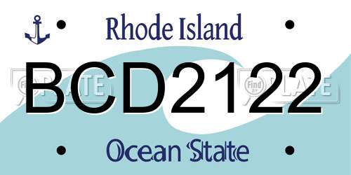 BCD2122 Rhode Island License Plate