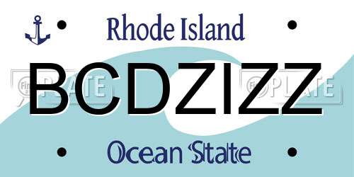 BCDZIZZ Rhode Island License Plate