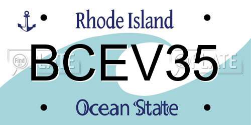 BCEV35 Rhode Island License Plate