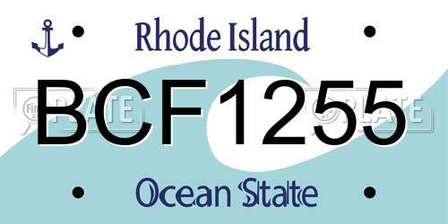 BCF1255 Rhode Island License Plate