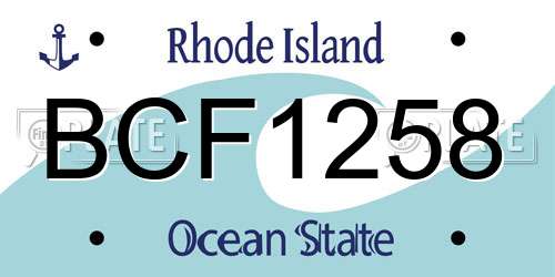 BCF1258 Rhode Island License Plate