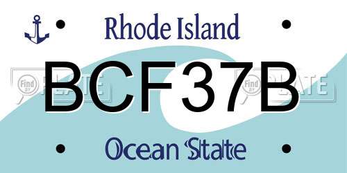 BCF37B Rhode Island License Plate