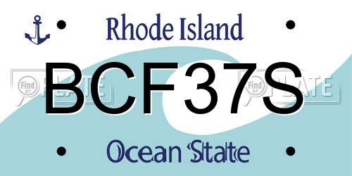 BCF37S Rhode Island License Plate
