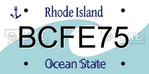 BCFE75 Rhode Island License Plate