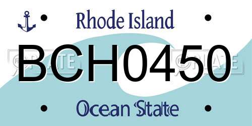 BCH0450 Rhode Island License Plate