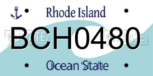 BCH0480 Rhode Island License Plate