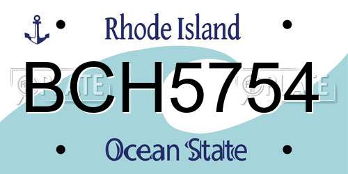 BCH5754 Rhode Island License Plate