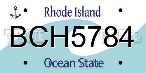 BCH5784 Rhode Island License Plate