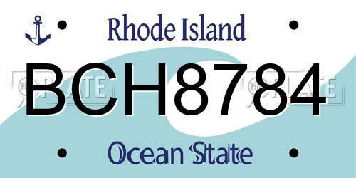 BCH8784 Rhode Island License Plate