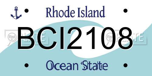 BCI2108 Rhode Island License Plate
