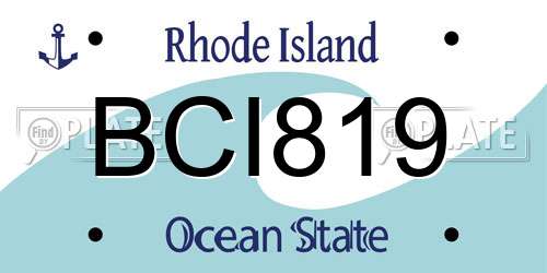 BCI819 Rhode Island License Plate