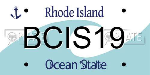 BCIS19 Rhode Island License Plate