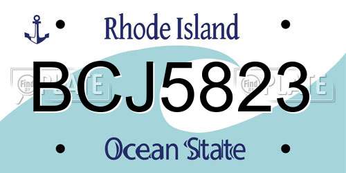BCJ5823 Rhode Island License Plate