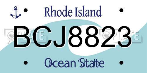 BCJ8823 Rhode Island License Plate