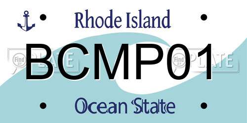 BCMP01 Rhode Island License Plate