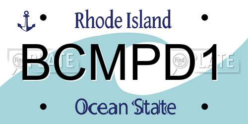 BCMPD1 Rhode Island License Plate
