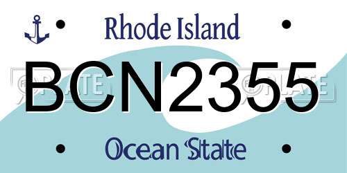BCN2355 Rhode Island License Plate