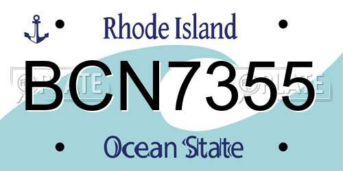 BCN7355 Rhode Island License Plate
