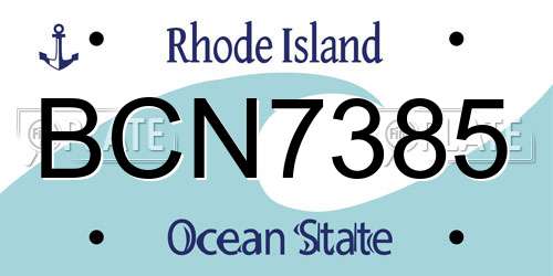 BCN7385 Rhode Island License Plate