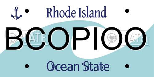 BCOPIOO Rhode Island License Plate