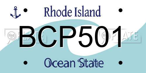 BCP501 Rhode Island License Plate