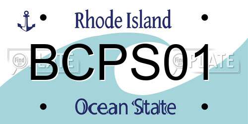 BCPS01 Rhode Island License Plate