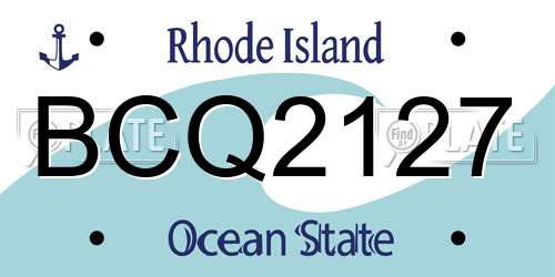 BCQ2127 Rhode Island License Plate