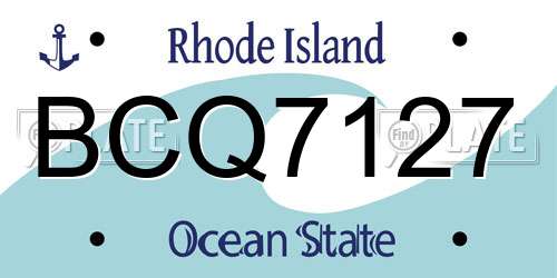 BCQ7127 Rhode Island License Plate